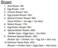 Kohinoor Biryani Reloaded menu 1