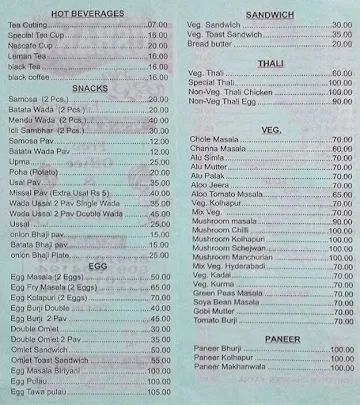 Tushanth menu 