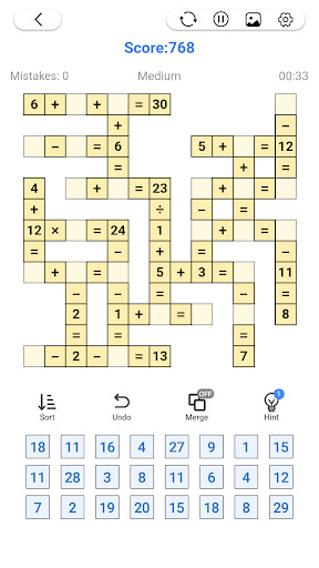 Screenshot Math Number: Cross Math Puzzle