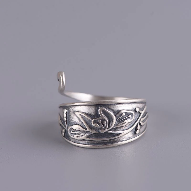 Retro Etnische Stijl Lotus Pauw Open Ring Verstelbaar Sieraden Cadeau Perfect voor Vrouwen Uniek