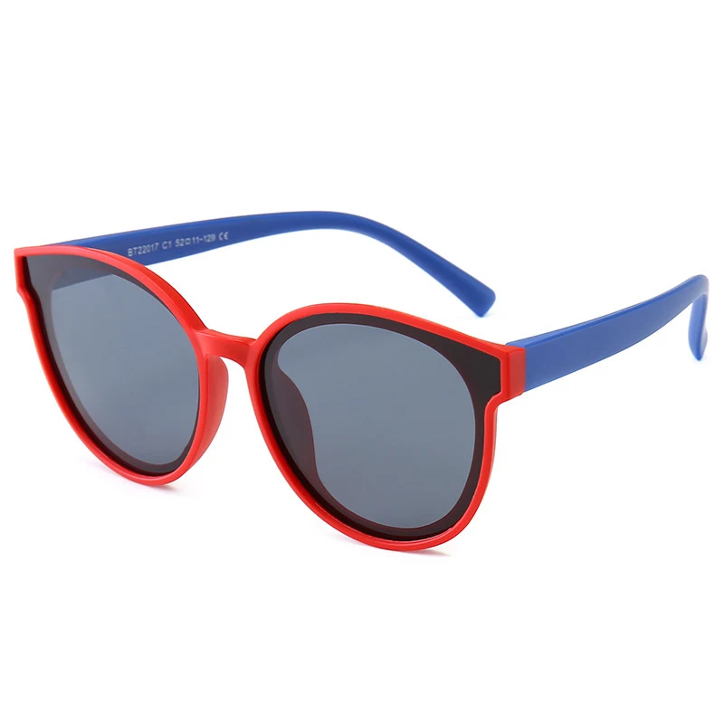 Lunettes de soleil polarisées enfant en silicone couleur bonbon, dessin animé, protection UV, pour une vision claire et confortable.