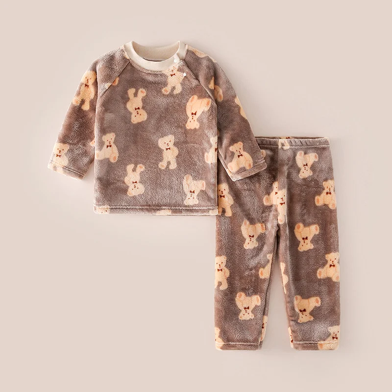 Kinder Loungewear Dik Warm Cartoon. Warme en Zachte Pyjama voor Kinderen. Ideaal voor Koude Dagen. Comfortabel en Knus. Perfect om in te relaxen.
