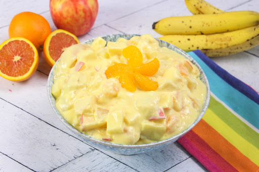 Orange Cream Fruit Salad in a serving bowl.