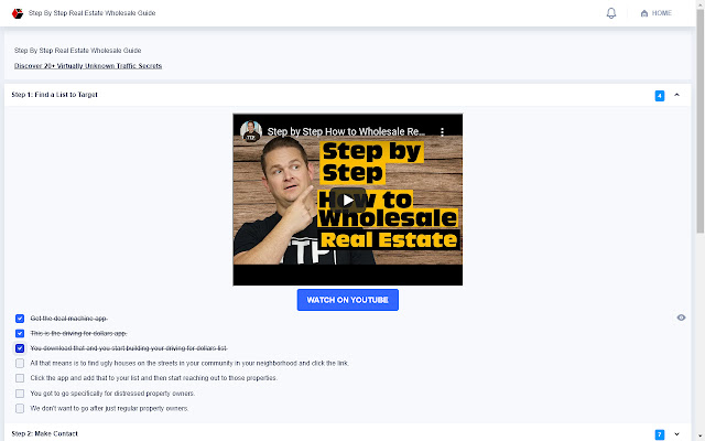 Step By Step Real Estate Wholesale Guide chrome extension