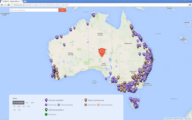 Full-screen NBN Rollout Map chrome extension