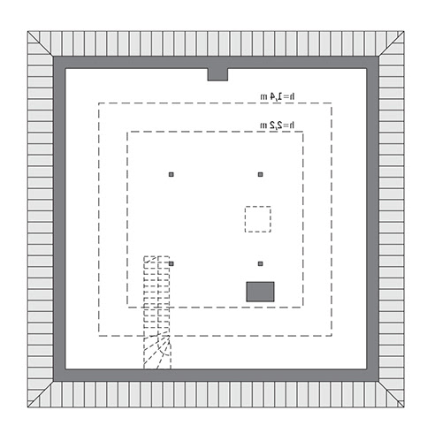 Czterolistna koniczyna - wariant XVI - C444r - Rzut poddasza do indywidualnej adaptacji (52,6 m2 powierzchni użytkowej)