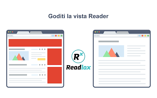 Readlax: Vista Reader con evidenziazione delle frasi