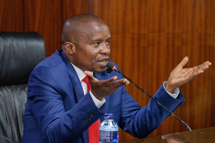 Interior Cabinet Secretary Kithure Kindiki appearing before the National Assembly Committee of Transport and Infrastructure on March 21, 2024.