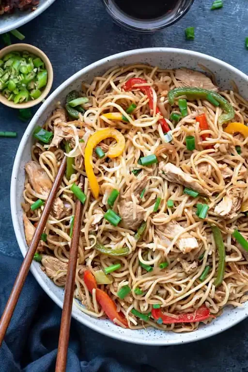 Egg Fried Rice With Chicken Hakka Noodles