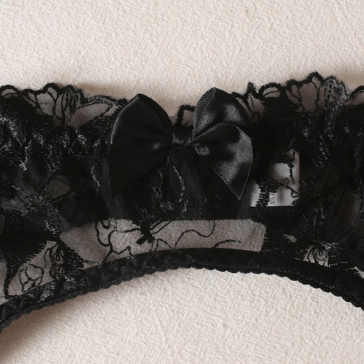 Title 8, Black Embroidered Garter Lace Sexy Womens Bra ...