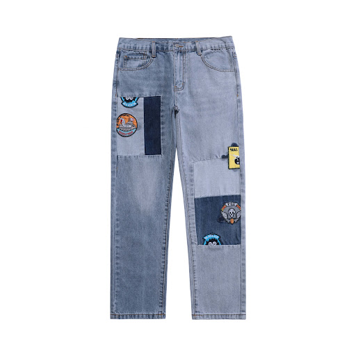 Title 10, Mens Street Pattern Embroidered Jeans Guochao ...