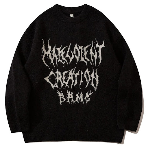 Title 5, Graffiti Knitted Sweaters Men Hip Hop Print Set...