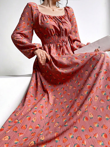 Title 2, Fashion Womens Wear High Waist Print Dress