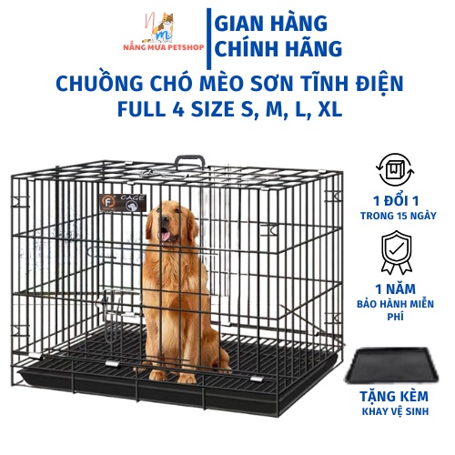 Chuồng Chó, Chuồng Mèo Sơn Tĩnh Điện Gấp Gọn Đủ Kích Thước S, M, L, Xl