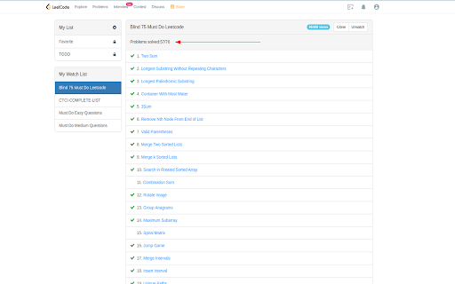 Leetcode List Stats