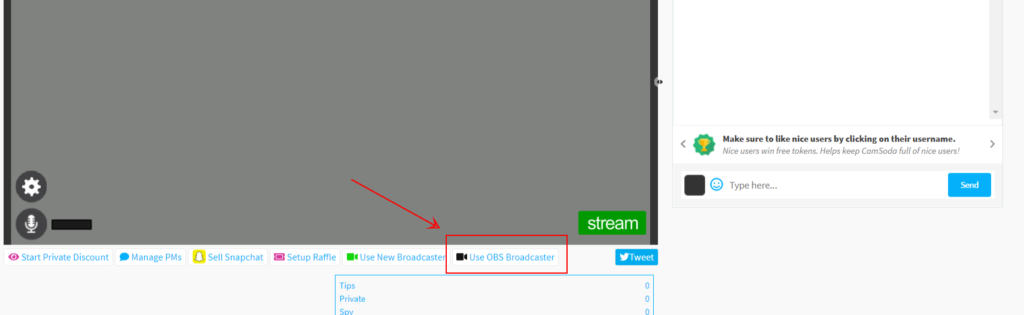 use OBS broadcaster