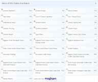 Ali's Cakes And Bakes menu 1