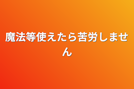 魔法等使えたら苦労しません