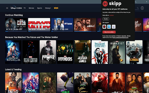 Skipp - Skip Netflix, Prime, Hotstar intros