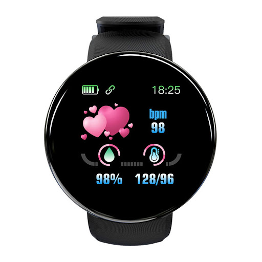 Title 1, D18 Round Smart Bracelet Color Screen Sports Pe...