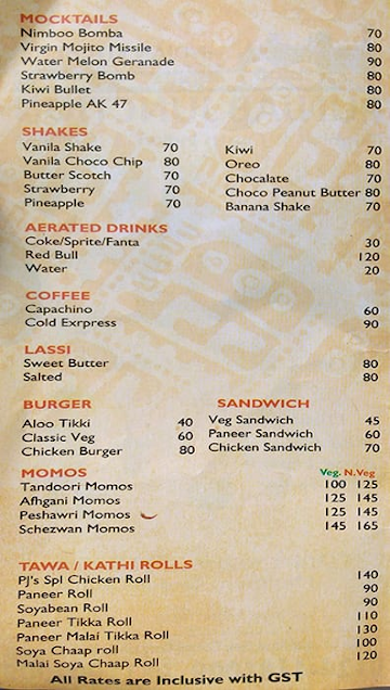 Punjab junction menu 