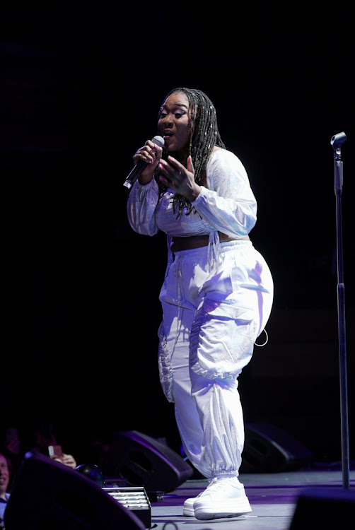 Musicina Lady Zamar performed during the 947 Anele and the Club live show at The Theatro in Monte Casino.