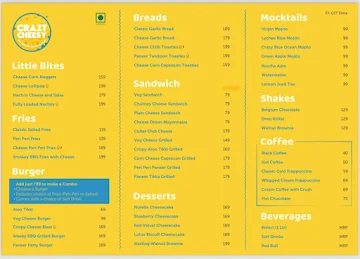 Crazy Cheesy menu 