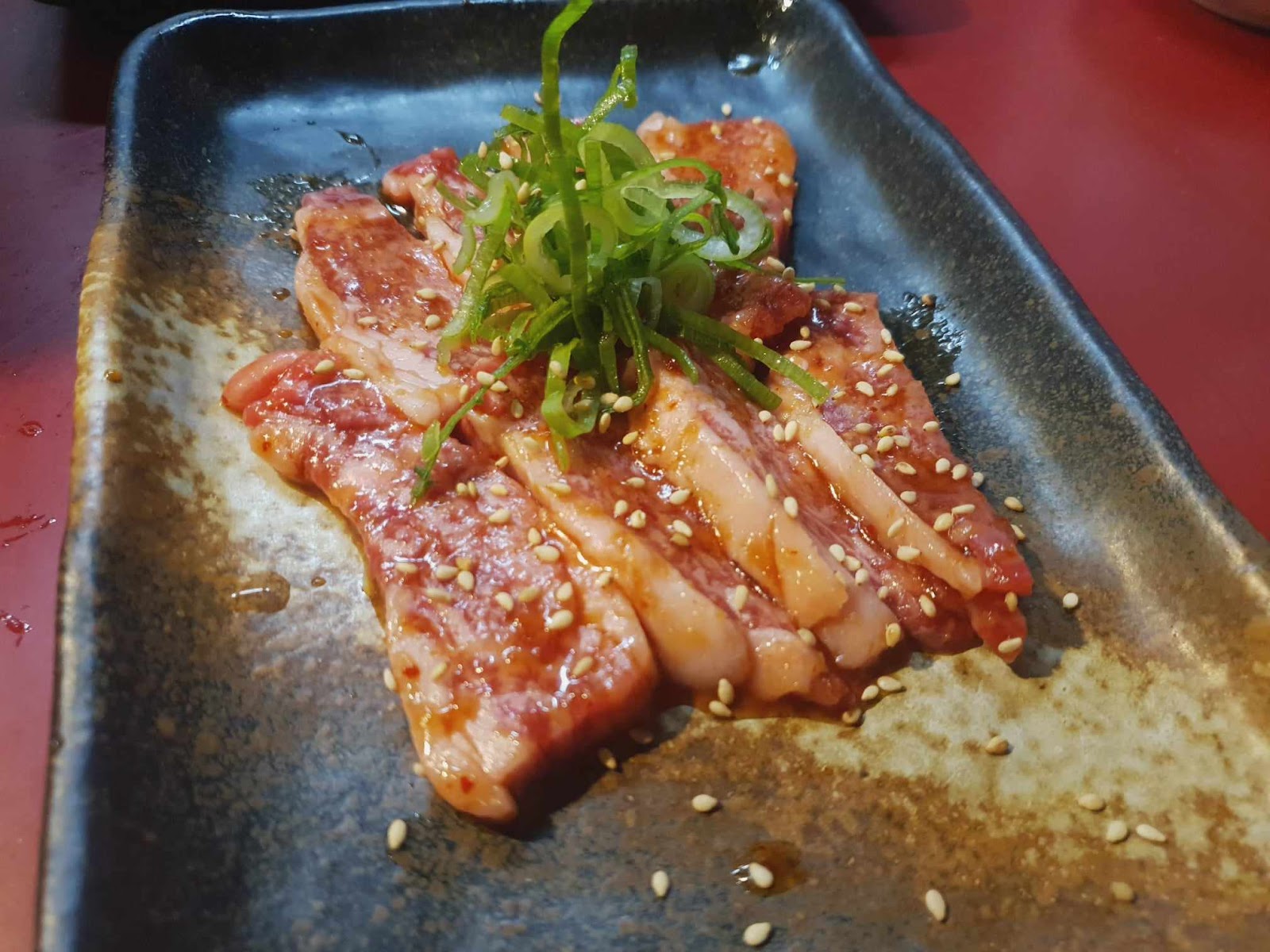 well-marinated beef at Sumibi-yakiniku Kagaribi 