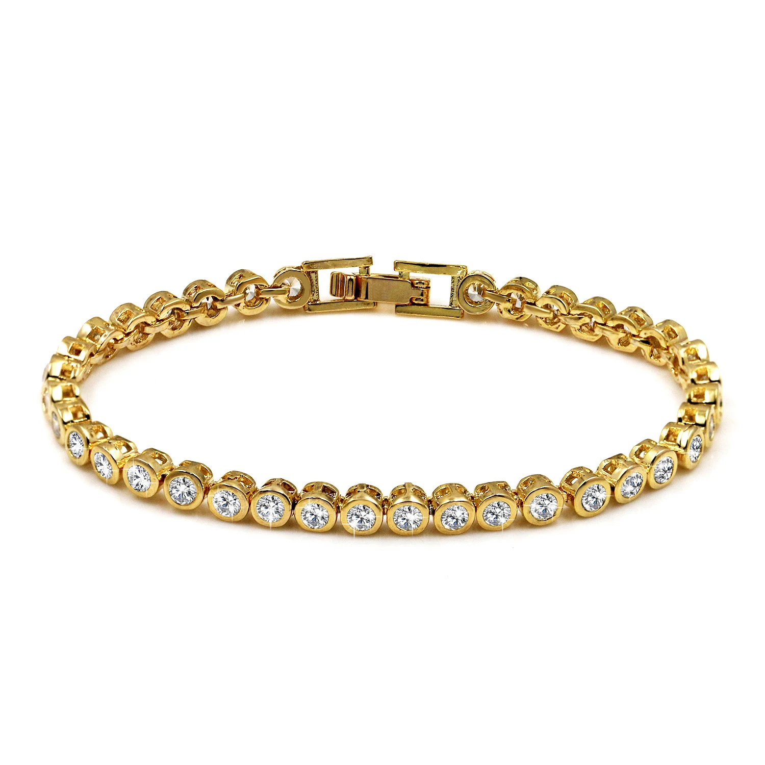 Title 9, Pulseira Simples Cobre Zircônio Platina — Elegâ...