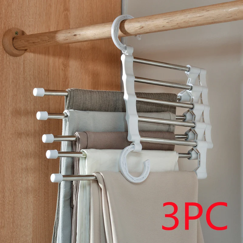Telescopische Opvouwbare Multifunctionele Broekenrek Broekenhanger Huishouden. Ruimtebesparend, handig voor je kledingkast
