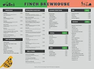 Finch Brewhouse menu 1