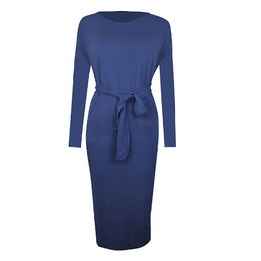 Title 10, Long Sleeve Flanging Lace Up Slim Fit Pocket Dress