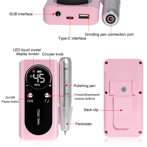 Title 8, Nail Grinding Machine V2 Electric Rechargeable ...