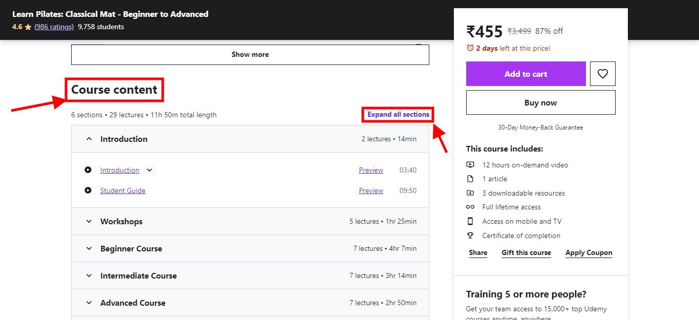 using pre-existing course content to create an outline