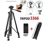 Gậy Tripod 3 Chân Cho Điện Thoại Và Máy Ảnh 3366 Dài 1M50 Cao Cấp - Tặng Kèm Đầu Kẹp Điện Thoại Và Remote Bluetooth