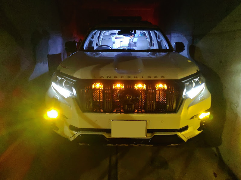 取り付け簡単！ グリルマーカー 150系 プラド 中期後期対応 ランクル LED