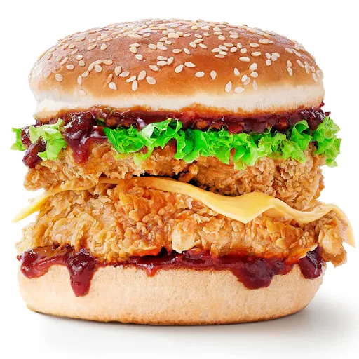 Double-Up Chicken Spicy Lucy Burger