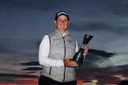 Ashleigh Buhai celebrates after winning the Women's Open at Muirfield on Sunday.