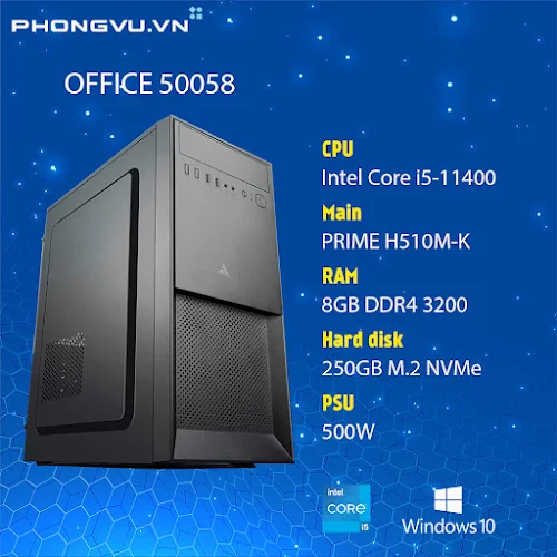 PC PV Home Office 50058 (i5-11400/8GB/250GB SSD/Win 10 Home SL/No OS)