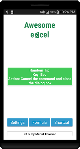 Shortcuts Formula for Excel