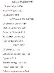 Meesakar Briyani menu 1