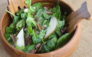 Awesome Maple-Balsamic Blue Cheese Pear Salad