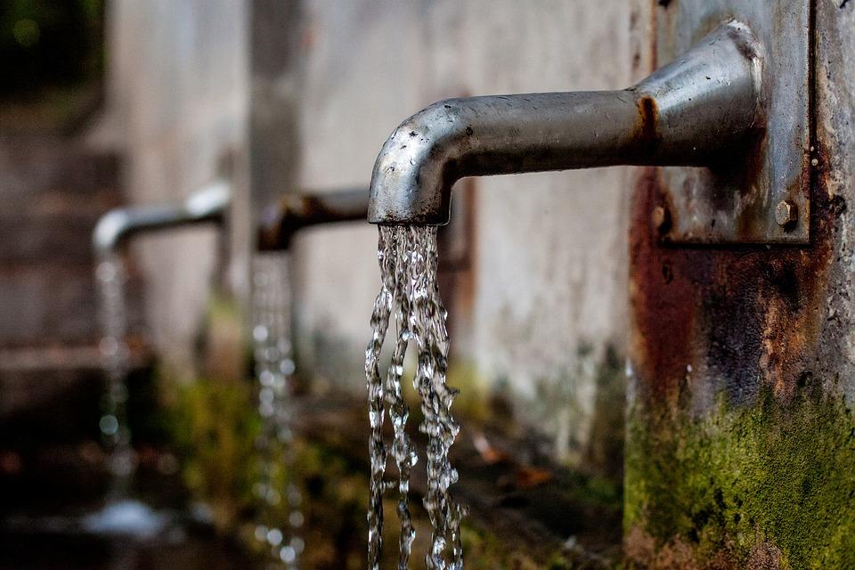 water running out of faucet