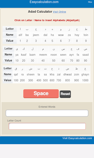 Adad / Abjad Calculator