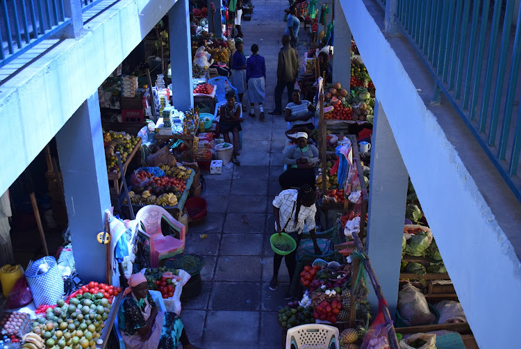 Traders at the Homa Bay town municipal market in Homa Bay town on October 19,2022