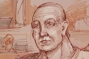 Cesar Altieri Sayoc, accused of mailing 14 pipe bombs to prominent critics of US President Donald Trump, appears handcuffed in federal court to answer charges against him in an artist's sketch in Miami, Florida, US October 29, 2018. 