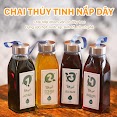 Chai Thủy Tinh Nắp Có Dây 350Ml, 500Ml (Chai Trơn, Không In Hình) - Đựng Sữa Hạt, Sinh Tố, Nước Ép, Trà Sữa