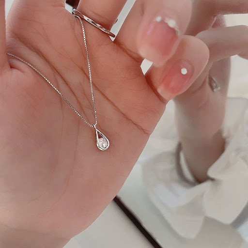 Title 10, Womens Drop-Shaped Zircon Necklace Elegant and...