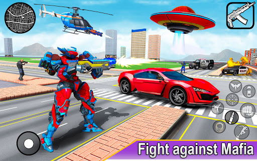 Flying Hero Rescue Robot Games