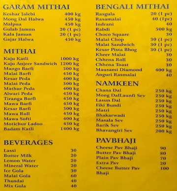 Kadhai menu 